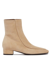 Beige Suede Shadow Ban Ankle Boots | All | Antonia