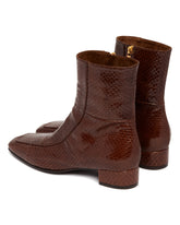 Brown Leather Shadow Ban Ankle Boots | PDP | Antonia