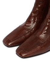 Brown Leather Shadow Ban Ankle Boots | PDP | Antonia