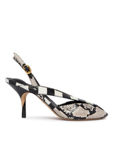 Black Poisson Patchwork Leather Slingback Shoes | PDP | Antonia