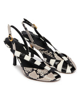Black Poisson Patchwork Leather Slingback Shoes | PDP | Antonia