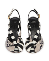 Black Poisson Patchwork Leather Slingback Shoes | PDP | Antonia