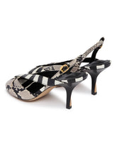 Black Poisson Patchwork Leather Slingback Shoes | PDP | Antonia
