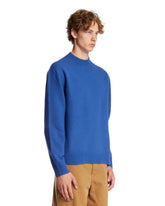 Blue Wool Crewneck Sweater | PDP | Antonia
