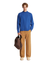 Blue Wool Crewneck Sweater | PDP | Antonia