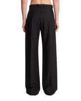 Black Wool And Mohair Trousers | PDP | Antonia