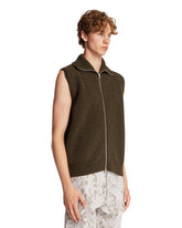 Brown Ribbed Wool Vest | PDP | Antonia