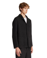 Gray Double Wool Chevron Jacket | PDP | Antonia