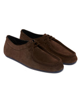 Brown Suede Lace-Up Loafers | PDP | Antonia