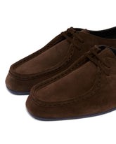Brown Suede Lace-Up Loafers | PDP | Antonia