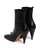 Black Leather High Ankle Boots | PDP | Antonia