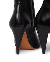 Black Leather High Ankle Boots | PDP | Antonia