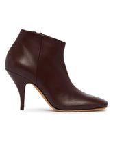 Burgundy Credo Leather Ankle Boots | PDP | Antonia
