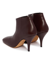 Burgundy Credo Leather Ankle Boots | PDP | Antonia