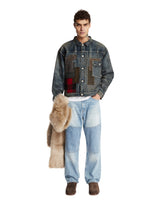 Blue Patchwork Denim Jacket | PDP | Antonia