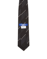 Black Striped Silk Twill Tie | PDP | Antonia