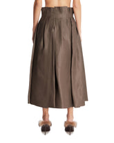 Gray Astrid Pleated Midi Skirt | PDP | Antonia