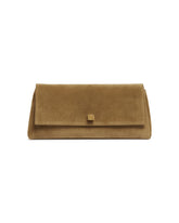 Beige Suede Audrey Clutch | PDP | Antonia