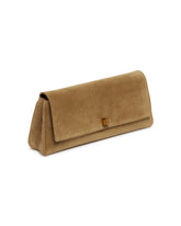 Beige Suede Audrey Clutch | PDP | Antonia