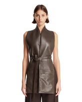 Brown Leather Top | PDP | Antonia