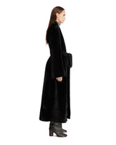 Black Long Shearling Coat | PDP | Antonia