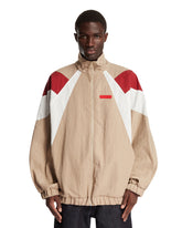 Beige Colour-Block Runway Track Jacket | PDP | Antonia