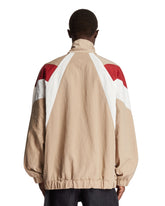 Beige Colour-Block Runway Track Jacket | PDP | Antonia
