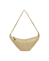 Beige Medium Leather Croissant Bag | PDP | Antonia