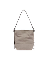 Beige Canvas Belted Bag | PDP | Antonia
