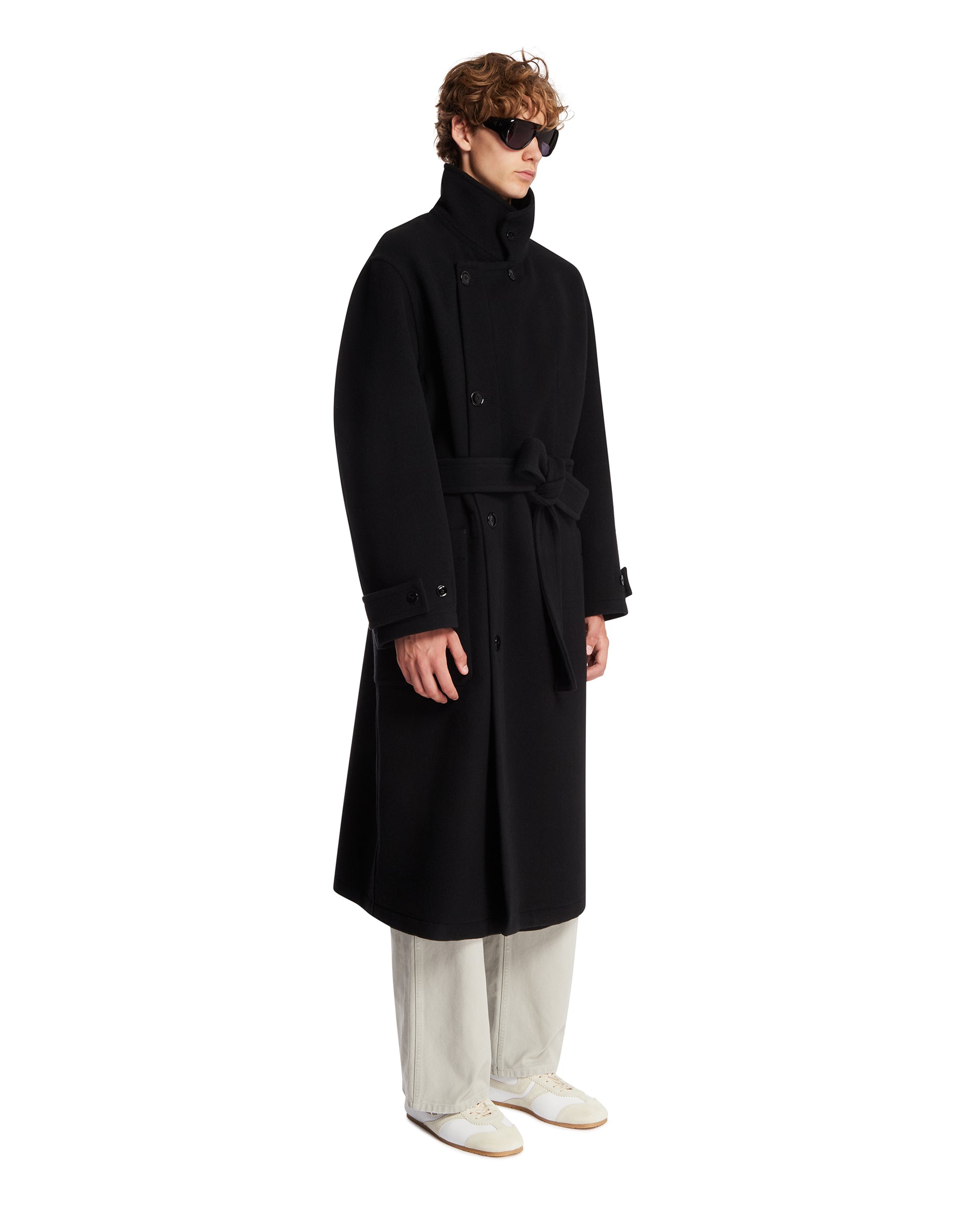 Black Wool Wrap Coat | LEMAIRE - Antonia
