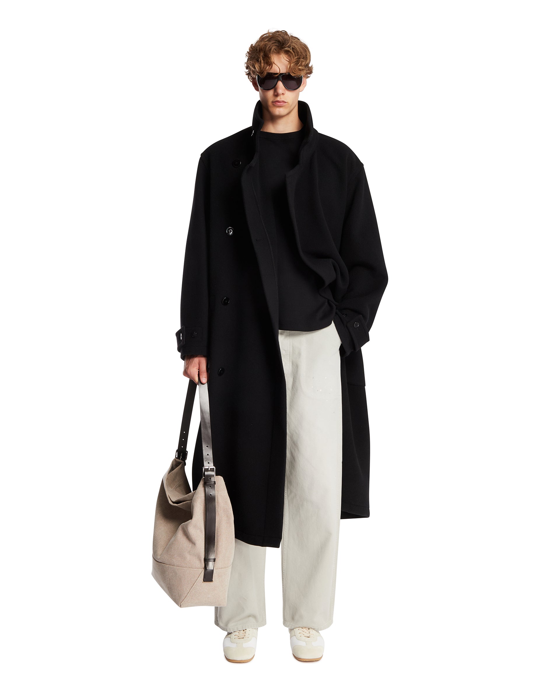 Black Wool Wrap Coat | LEMAIRE - Antonia
