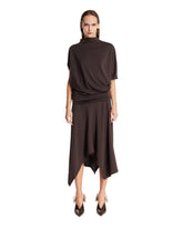 Brown Twisted Effect Dress | PDP | Antonia