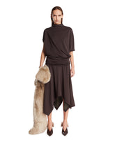 Brown Twisted Effect Dress | PDP | Antonia