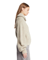 Cardigan In Alpaca Con Zip Beige | PDP | Antonia