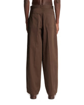 Brown Cotton Barrel Pants | PDP | Antonia