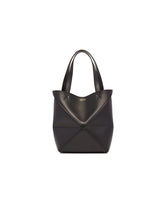 Black Small Large Puzzle Fold Tote | PDP | Antonia