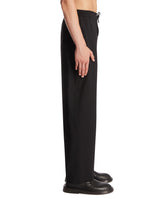 Black Wool Drawstring Trousers | PDP | Antonia