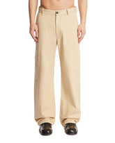 Beige Cotton Twill Trousers | PDP | Antonia