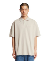 Gray Cotton Anagram Polo Shirt | PDP | Antonia