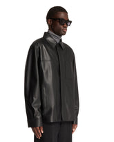 Black Leather Overshirt | PDP | Antonia