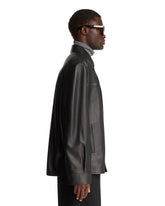 Black Leather Overshirt | PDP | Antonia