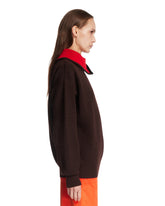 Brown Wool Zip Sweater | PDP | Antonia