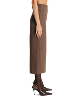 Brown Wool Midi Skirt | PDP | Antonia