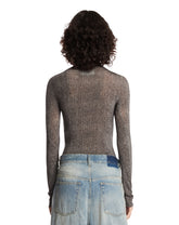 Gray Chevron Sheer Bodysuit | PDP | Antonia