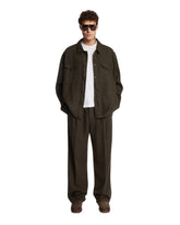 Green Emerized Linen Overshirt | PDP | Antonia