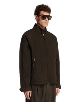 Green Wool and Nylon Padded Bomber Jacket | PDP | Antonia