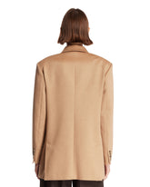 Beige Camel Hair Double-Breasted Blazer | PDP | Antonia