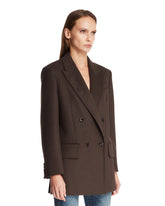 Brown Double-Breasted Wool Blazer | PDP | Antonia
