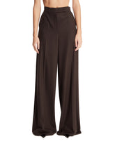 Brown Camel Hair Wide-Leg Trousers | PDP | Antonia