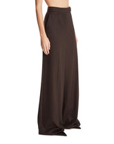Brown Camel Hair Wide-Leg Trousers | PDP | Antonia